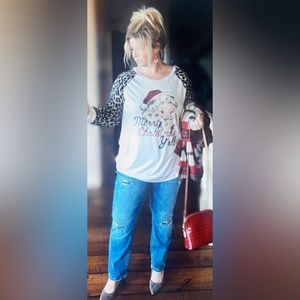 Inc. Boyfriend Regular Fit Jeans - 14 Cheetah Leopard